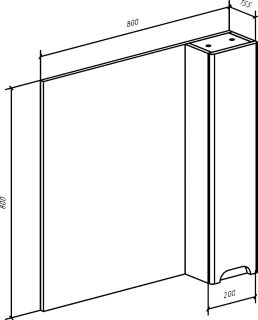 Зеркало-шкаф Bellezza Андрэа 80см правый белый 00000007013